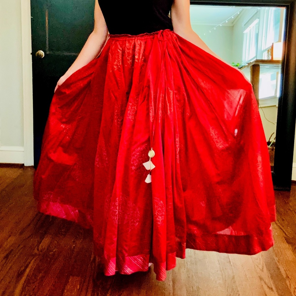 Red & Gold Indian Skirt